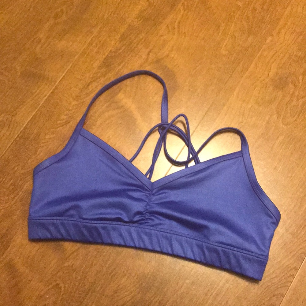 Alo yoga sunny strappy bra in blue glossy